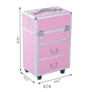 NIB Large Pro Makeup Traveling Case Pink